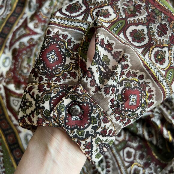 Aratta Silent Journey Duster Dress XL Sheer Brown Multicolor Boho - Picture 16 of 16